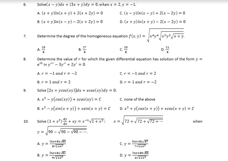 Solved 1 2 3 A General Solution To A Fourth Order Di Chegg Com