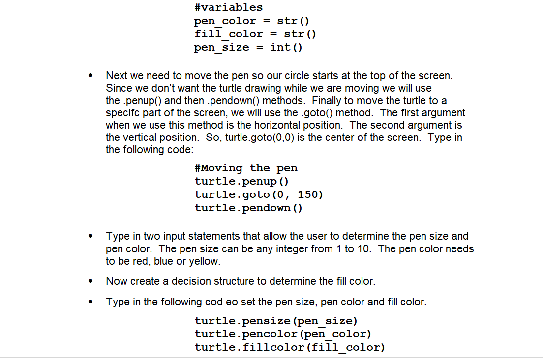 Solved Turtle Lab #2 (python) General Directions In this lab | Chegg.com