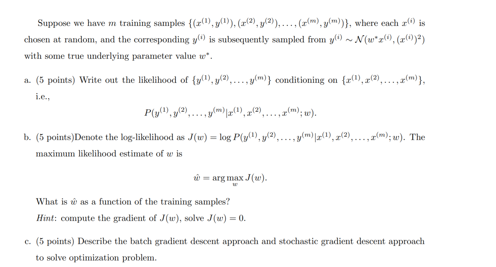 6 Maximum Likelihood Approach For Regression Consi Chegg Com