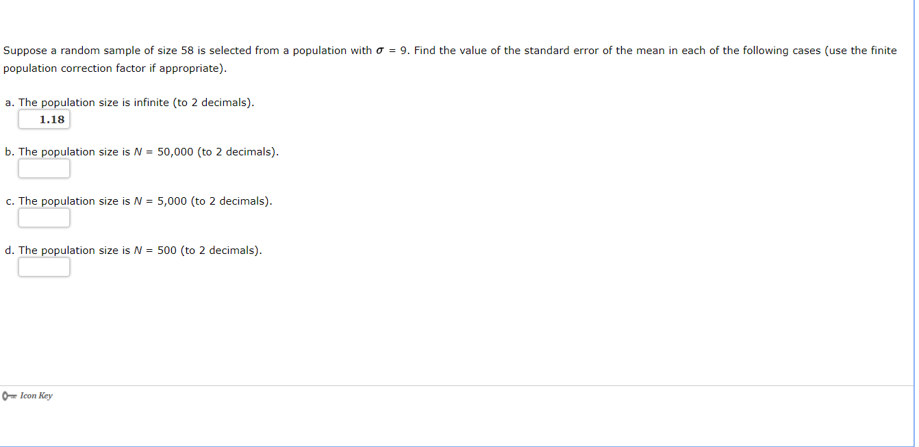 Solved Suppose A Random Sample Of Size 58 Is Selected From A