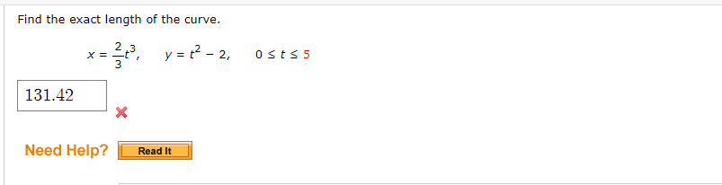 Solved Find The Exact Length Of The Curve