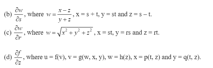 3 Find The Following Derivatives Oz A And Where Chegg Com