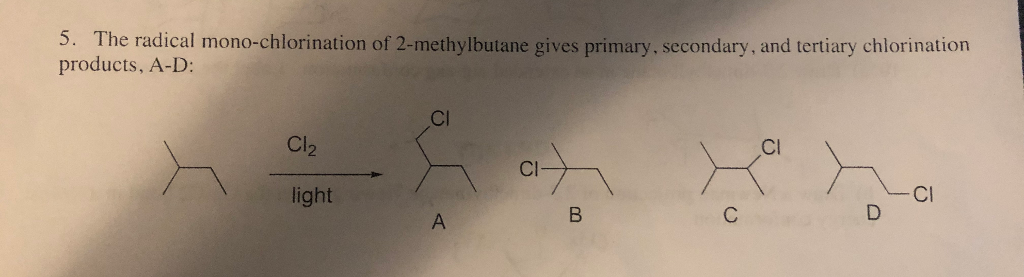 Phản ứng giữa 2-metylbutan và Cl<sub onerror=