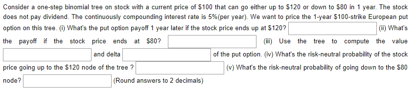 Solved Consider a one-step binomial tree on stock with a | Chegg.com