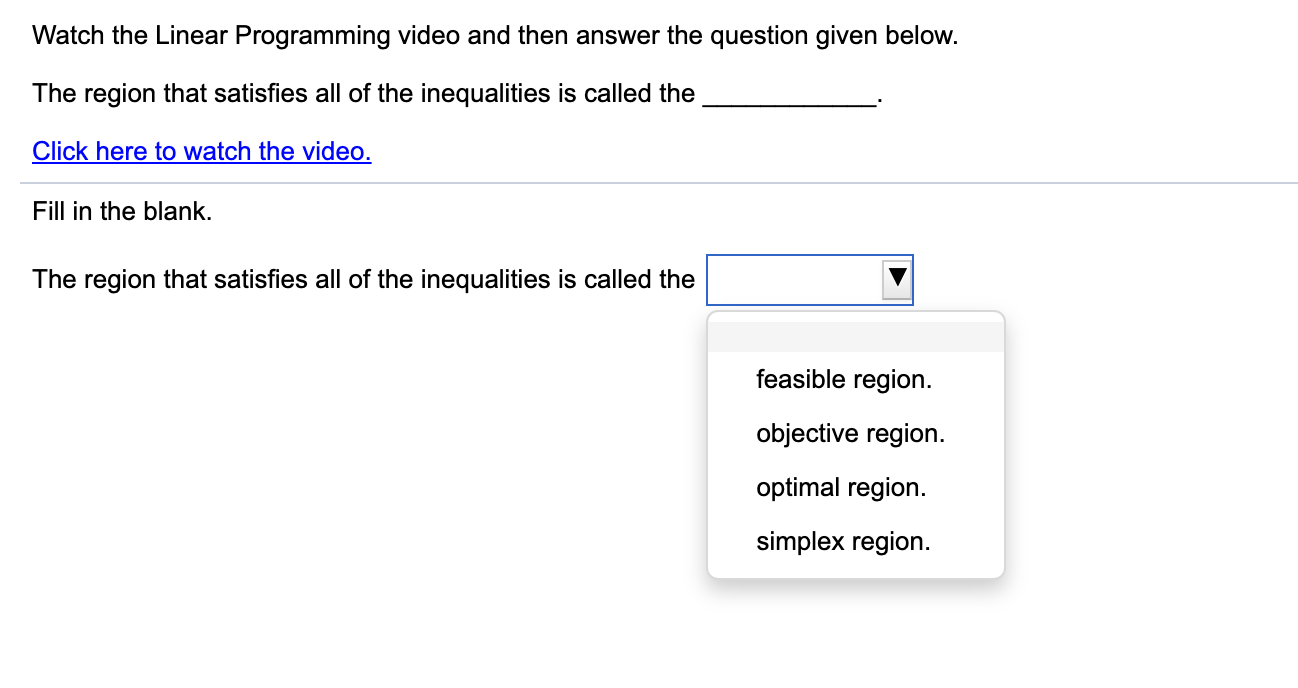 Solved Watch the Linear Programming video and then answer | Chegg.com