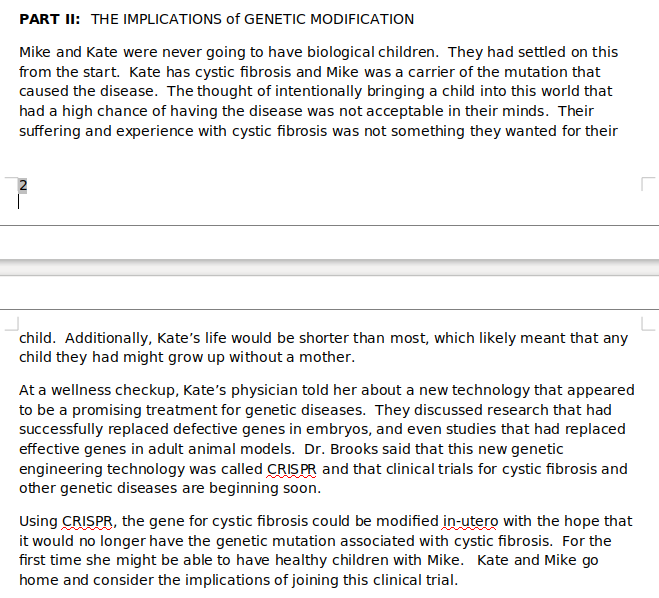 Solved PART II: THE IMPLICATIONS of GENETIC MODIFICATION | Chegg.com