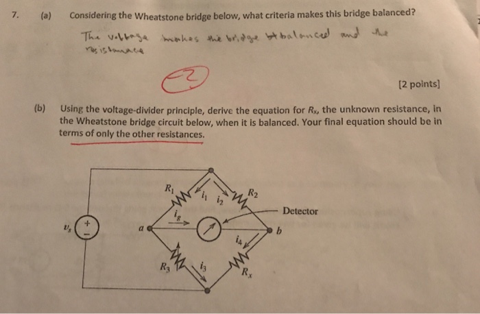 Solved (a) Considering the Wheatstone bridge below, what | Chegg.com