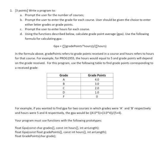 Solved 1. 13 points) Write a program to: a. Prompt the user | Chegg.com