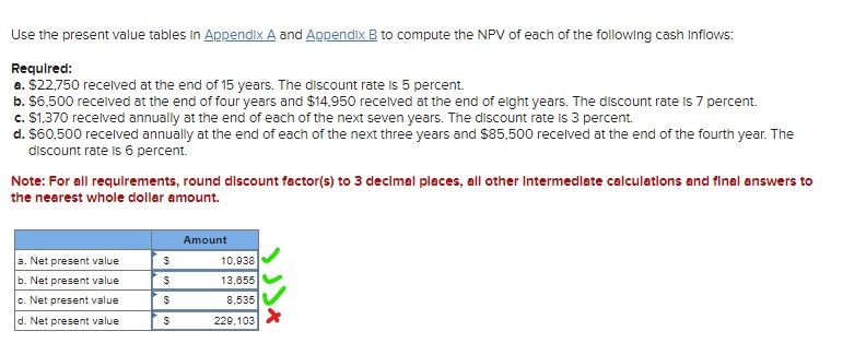 Use the present value tables in Appendix A and | Chegg.com