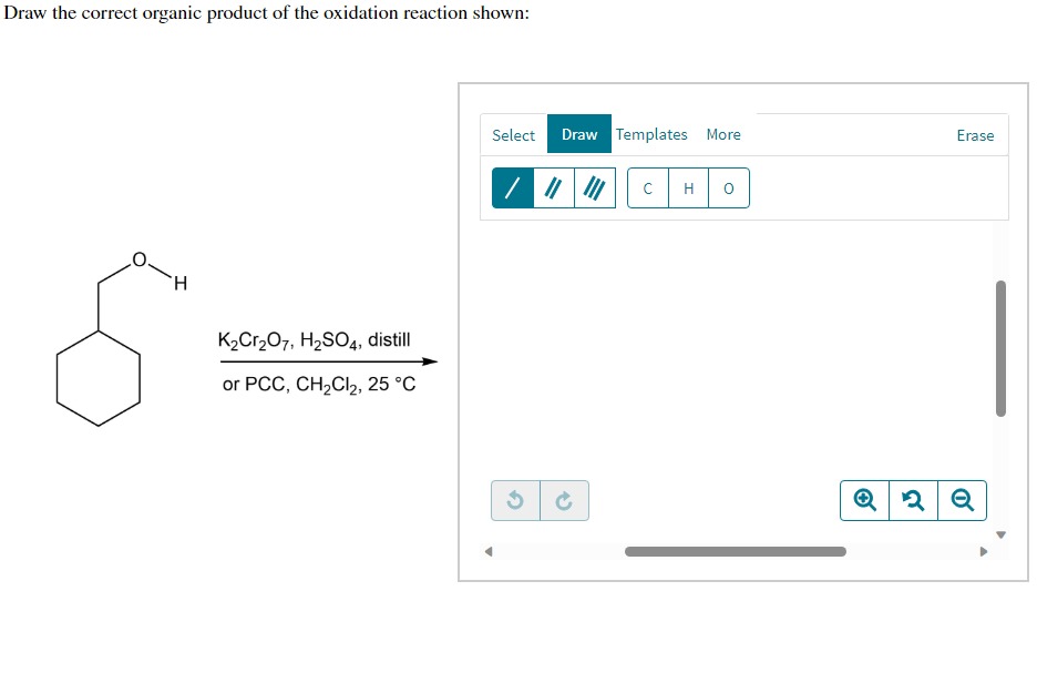 Solved Draw the correct organic product of the oxidation