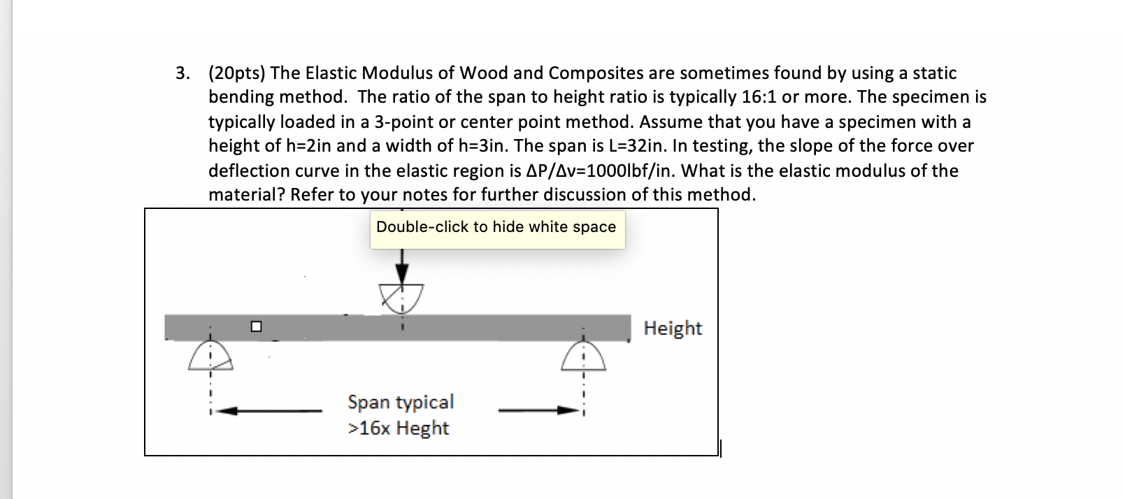 Solved 3. (20pts) The Elastic Modulus of Wood and Composites