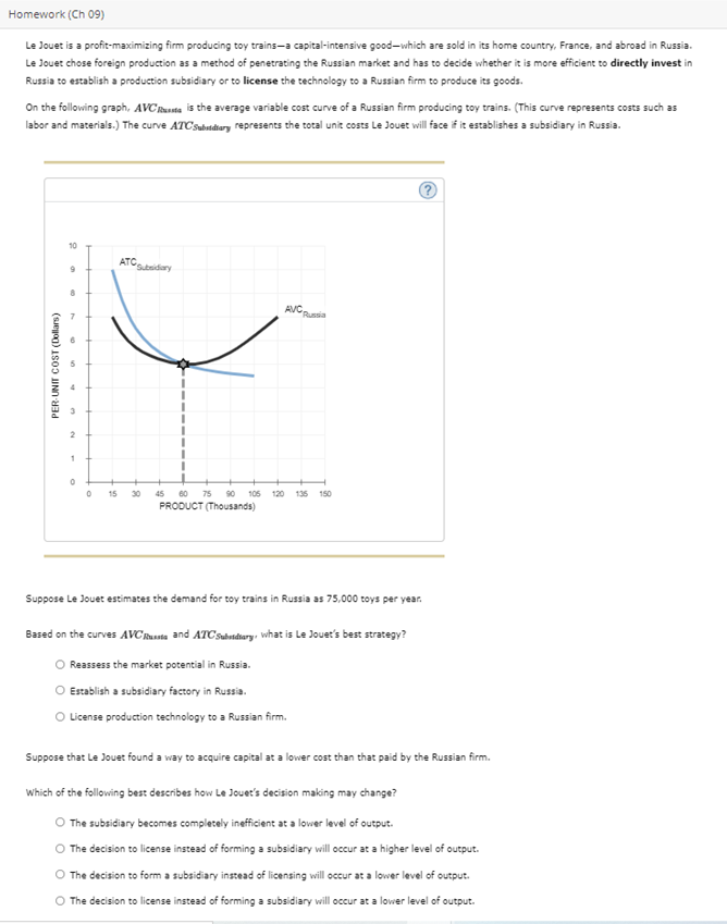 Solved Homework (Ch 09) Le Jouet is a profit-maximizing firm | Chegg.com