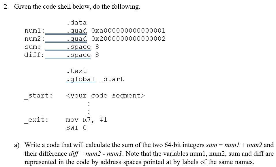2. Given the code shell below, do the following. | Chegg.com