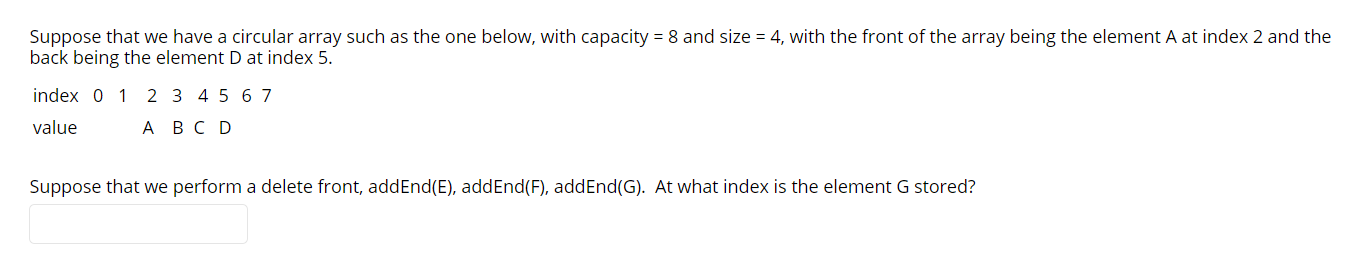 Solved Suppose that we have a circular array such as the one | Chegg.com