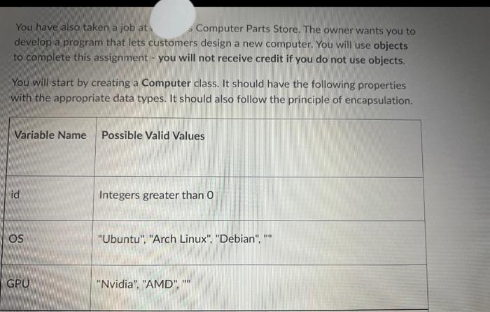 Solved You should have two constructors - a default one that | Chegg.com