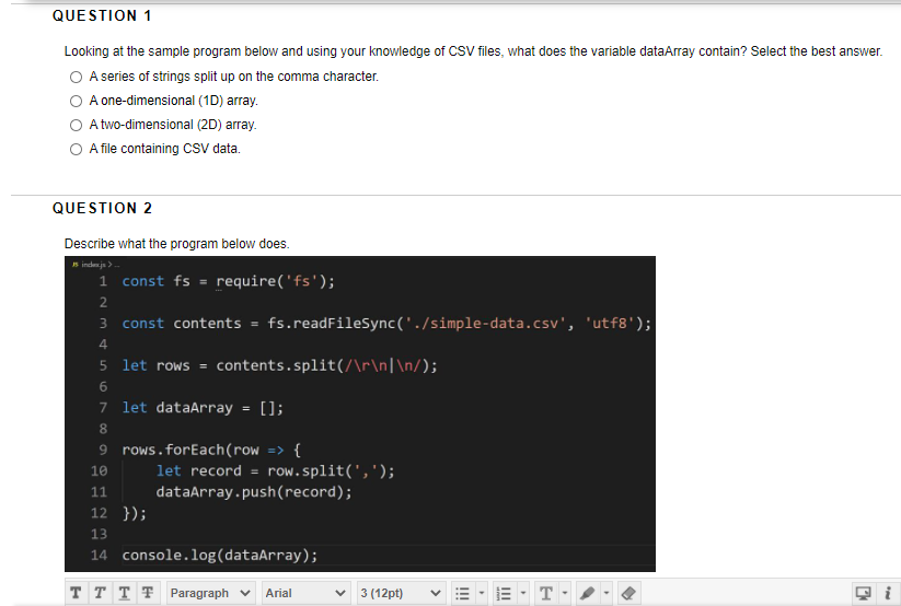 Solved Question 1 Looking At The Sample Program Below And Chegg Com