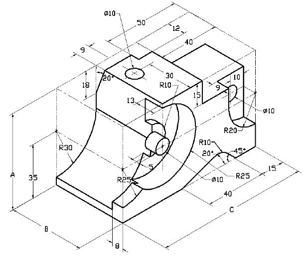 Solved A = 70, B = 50, C = 125 Material Copper, Density =