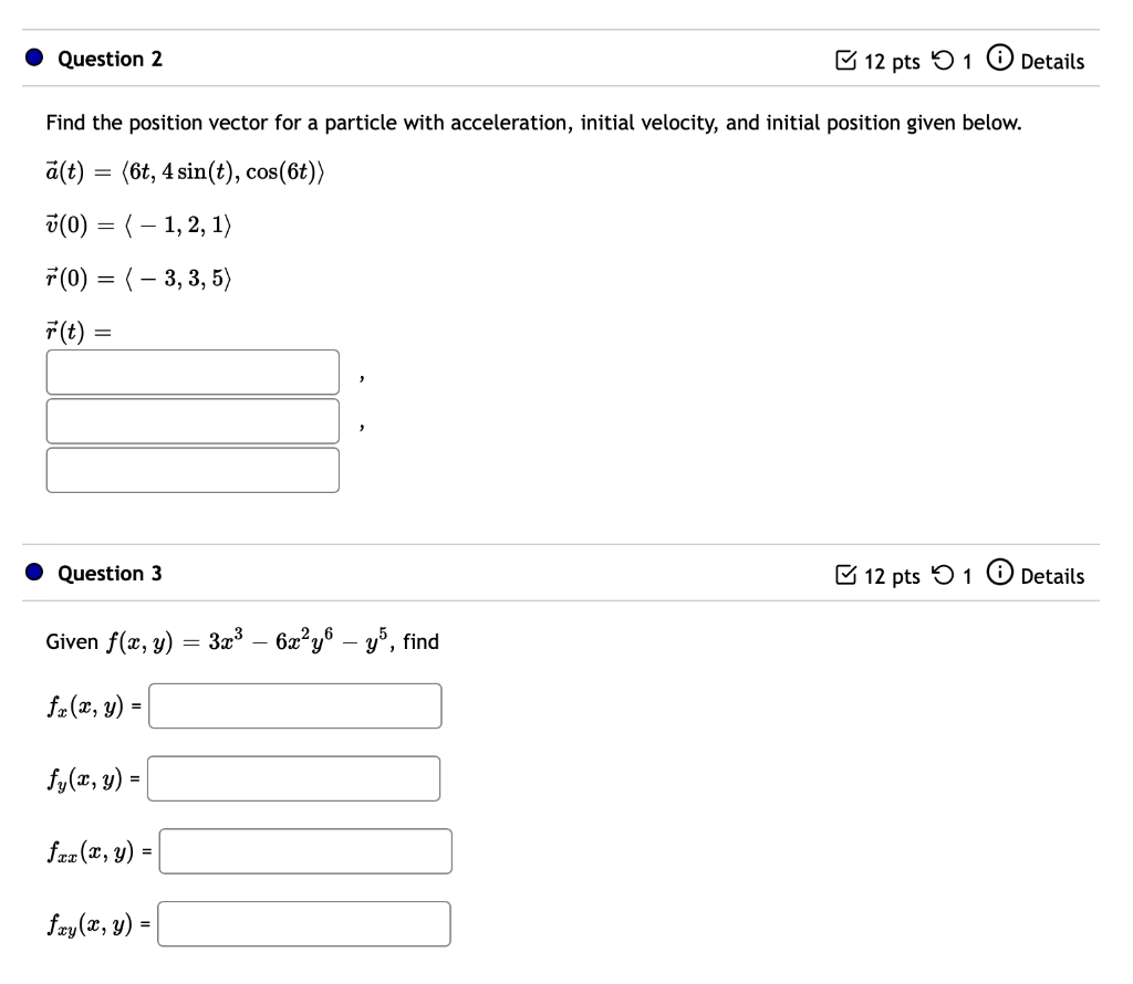 Solved Find The Position Vector For A Particle With 