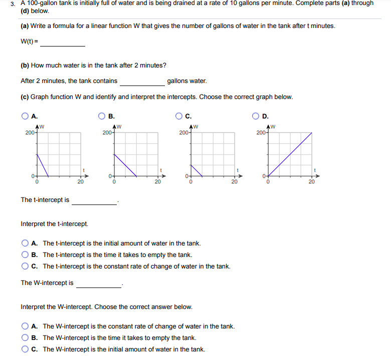 Solved 3. A 100-gallon tank is initially full of water and | Chegg.com