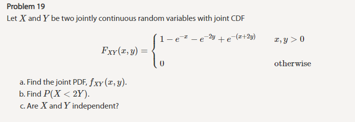 Solved Let X And Y Be Two Jointly Continuous Random | Chegg.com