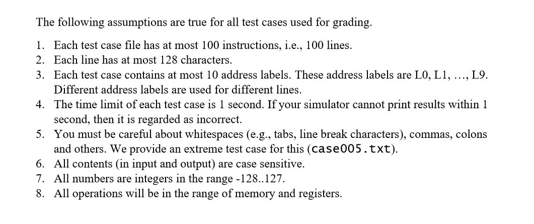In this assignment, you need to implement a simulator | Chegg.com