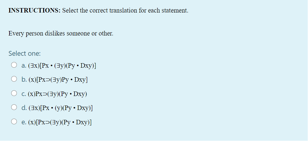 Solved INSTRUCTIONS: Select the correct translation for each | Chegg.com