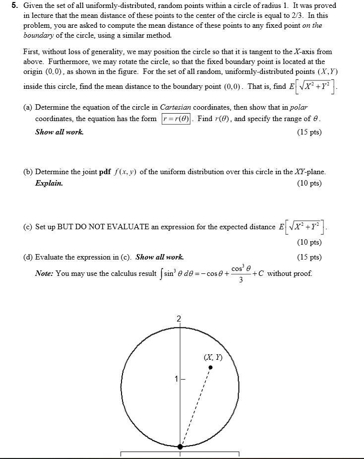 5 Given The Set Of All Uniformly Distributed Random 