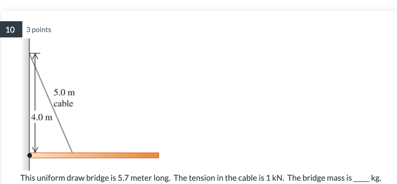 Solved This uniform draw bridge is 5.7 meter long. The | Chegg.com