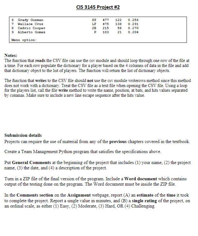 Create a Team Management Python program that | Chegg.com