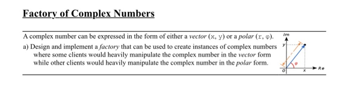 Solved Factory of Complex Numbers A complex number can be | Chegg.com