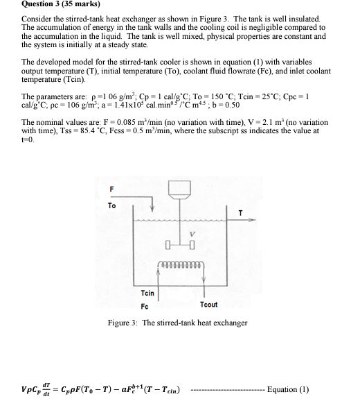 Solved Consider the stirred-tank heat exchanger as shown in | Chegg.com