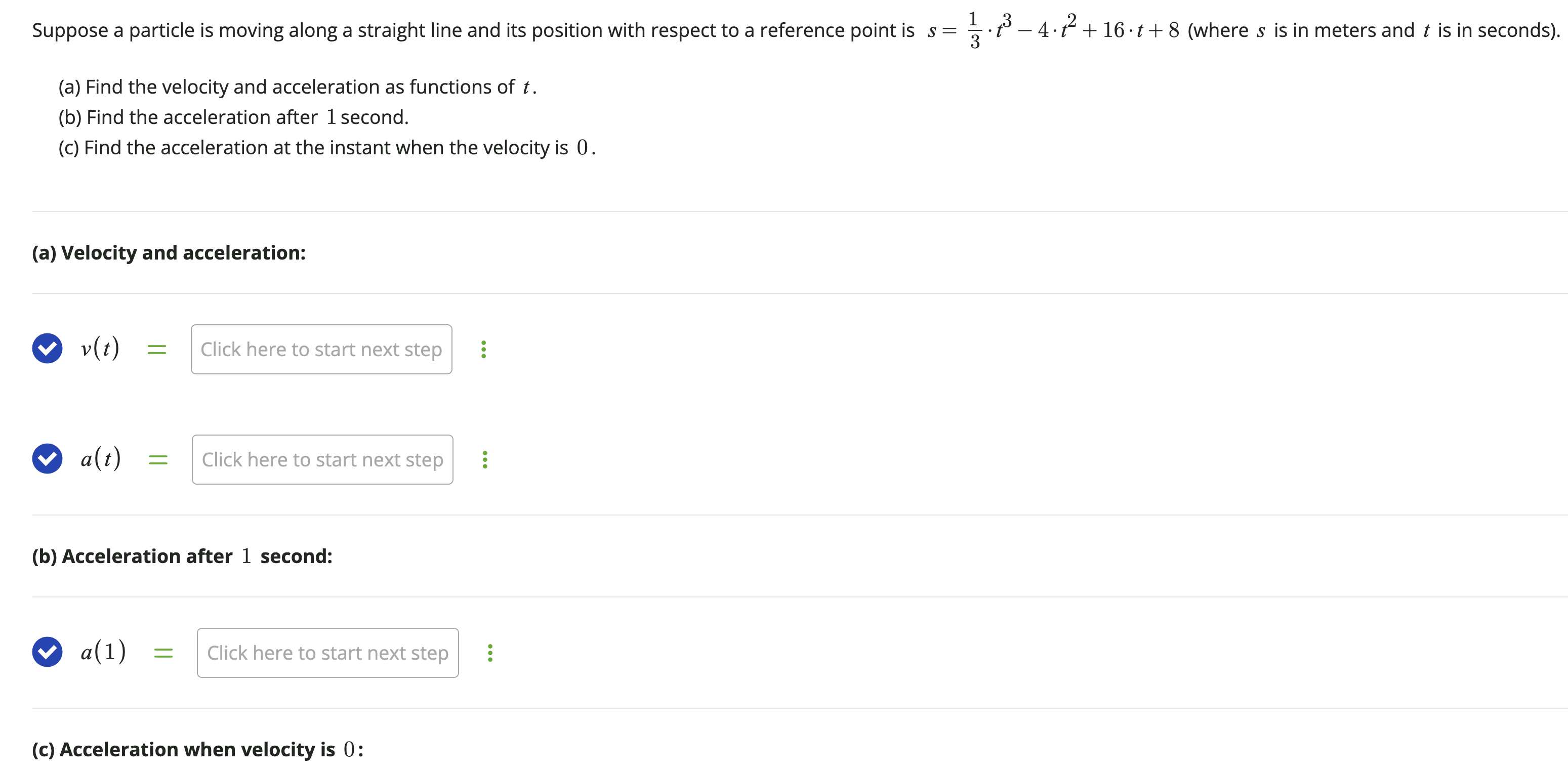 Solved Suppose a particle is moving along a straight line | Chegg.com