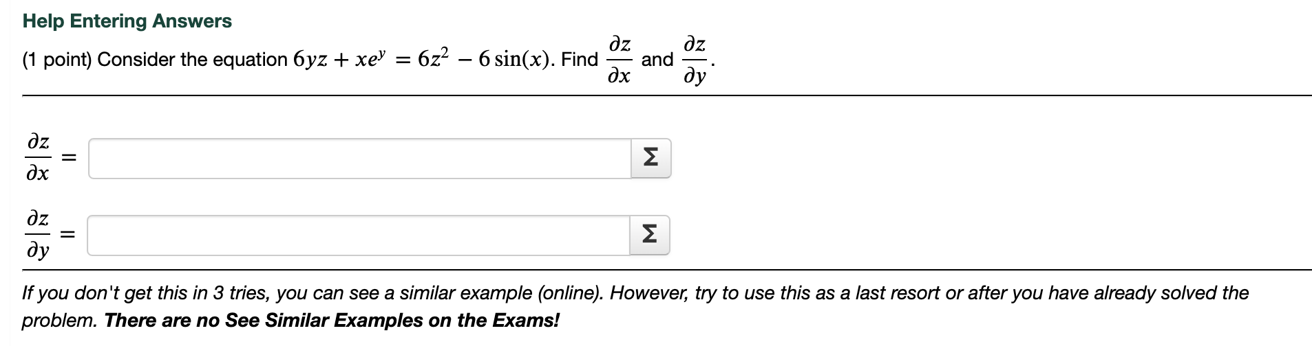 Solved Help Entering Answers (1 Point) Consider The Equation | Chegg.com