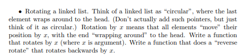 Solved Rotating a linked list. Think of a linked list as | Chegg.com