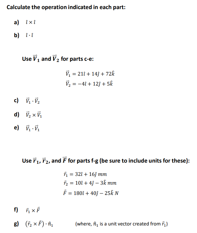 Calculate The Operation Indicated In Each Part A I Chegg Com