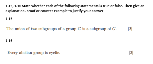 Solved 1 15 1 16 State Whether Each Of The Following