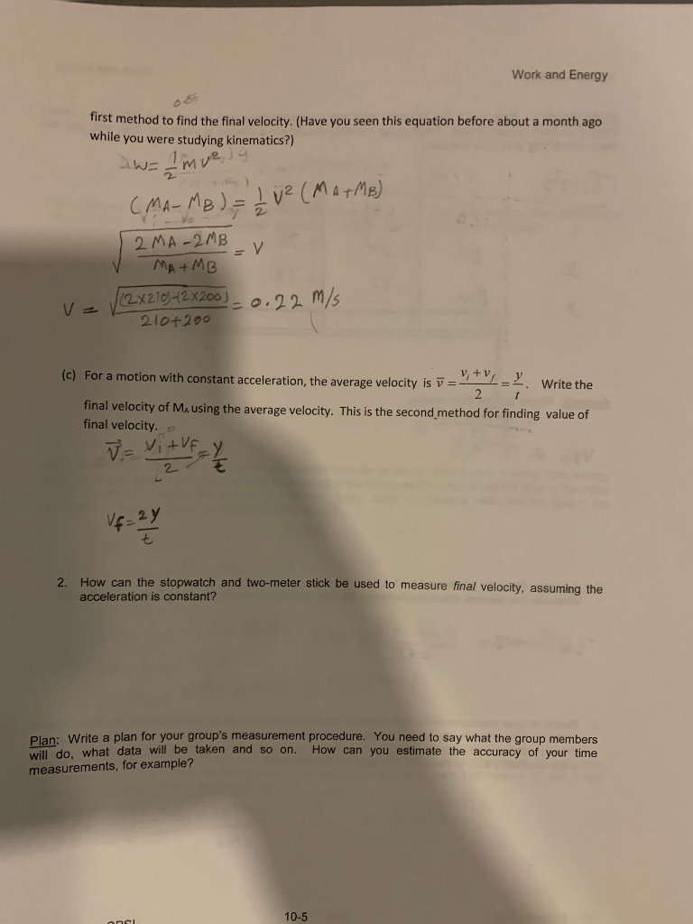 Solved Work and Energy PRE-LAB EXERCISES (Do these problems | Chegg.com