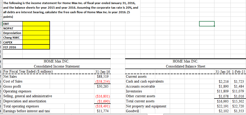 Solved The following is the income statement for Home Max | Chegg.com