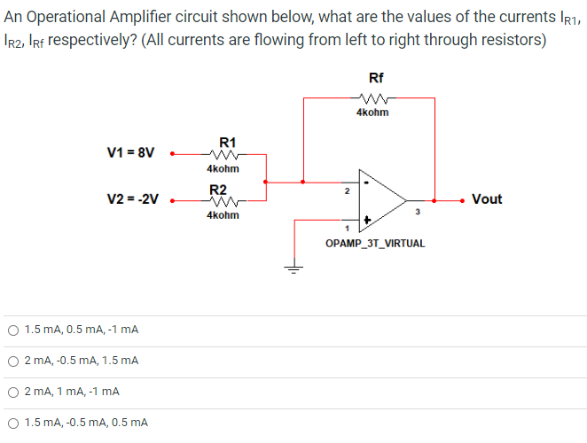 Solved An Operational Amplifier circuit shown below, what | Chegg.com