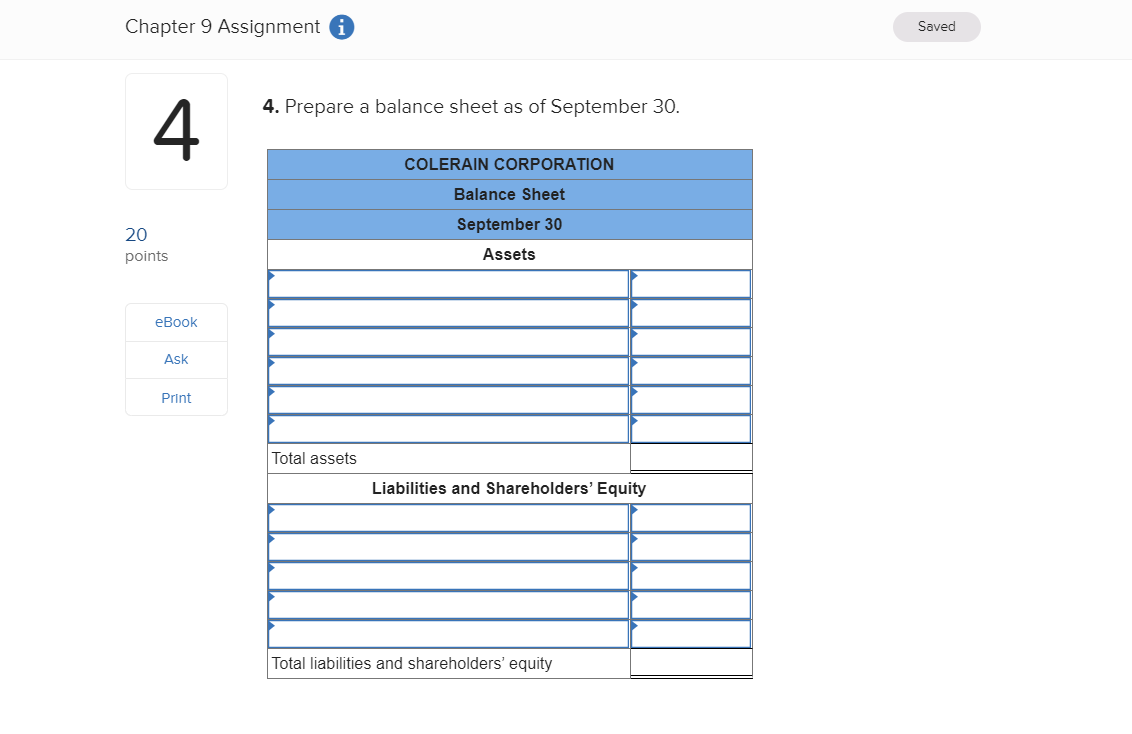 Solved Chapter 9 Assignment a Saved Help Problem 9-17 | Chegg.com