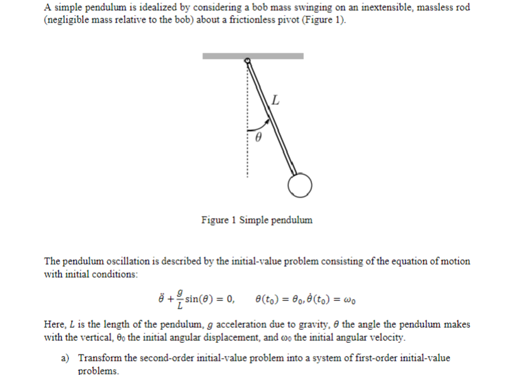 Solved A Simple Pendulum Is Idealized By Considering A Bob | Chegg.com