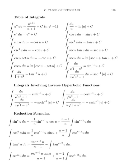 Solved 3. Use the integration table in Appendix C to find: | Chegg.com