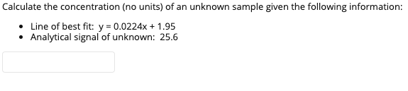 Solved Calculate The Concentration No Units Of An Unknown Chegg Solved Calculate The Concentration No Units Of An Unknown Chegg