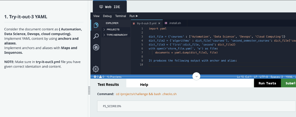 Solved This is the original prompt. YAML task. Please | Chegg.com