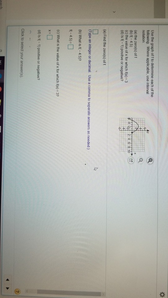 Solved Use the graph off to determine each of the following. | Chegg.com