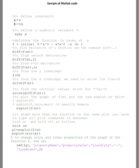 Solved Exercise 1-Graphing function using MATLAB 1. Consider | Chegg.com