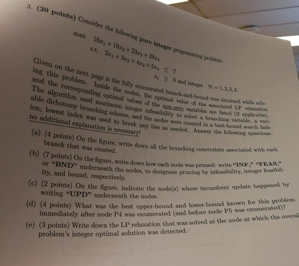 2 20 points consider the following pure integer chegg
