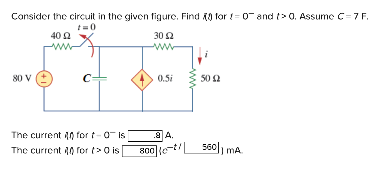 Solved Consider The Circuit In The Given Figure Find I T Chegg Com