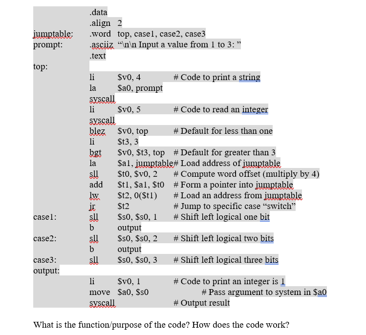 Solved What is the function/purpose of the code? How does | Chegg.com