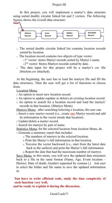 Project III In this project, you will implement a | Chegg.com